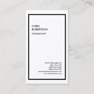 Exclusive Special Black Border White Modern Unique Business Card