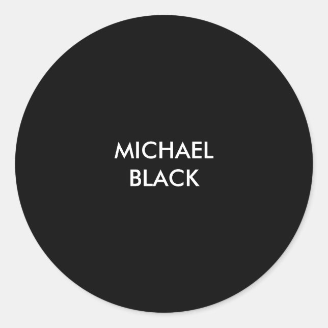Exclusive Special Black Unique Modern Minimalist Classic Round Sticker (Front)
