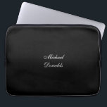 Exclusive Special Black Unique Modern Minimalist Laptop Sleeve<br><div class="desc">You can easily change the fonts,  colours,  background with easy to use tool.</div>