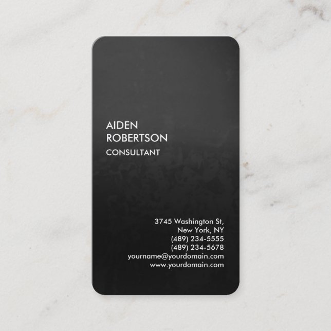 Exclusive Special Gradient Grey Modern Unique Business Card (Front)