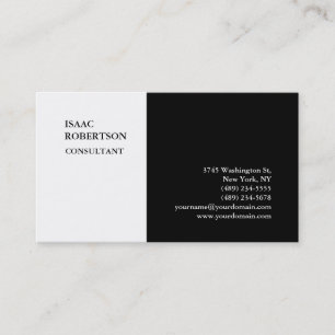 Exclusive Special Plain Black White Trendy Business Card