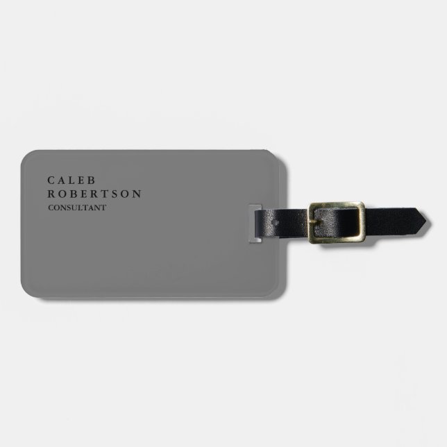 Exclusive Special Plain Grey Luggage Tag (Front Horizontal)