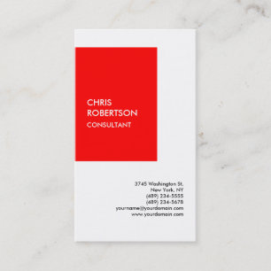 Exclusive Special Red White Modern Unique Business Card