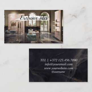 Exclusive Tiles Black Luxury Natural Materials Business Card