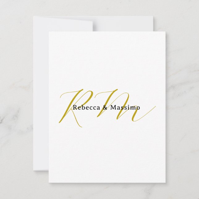 Exclusive Unique Gold Colour Monogram Modern Name Card (Front)