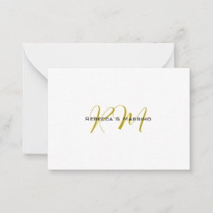 Exclusive Unique Gold Colour Monogram Modern Name Card
