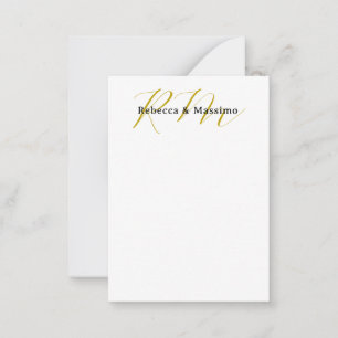 Exclusive Unique Gold Colour Monogram Modern Name Card