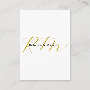Exclusive Unique Gold Colour Monogram Modern Name Enclosure Card