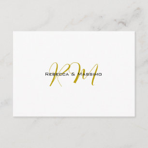 Exclusive Unique Gold Colour Monogram Modern Name Enclosure Card