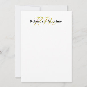 Exclusive Unique Gold Colour Monogram Modern Name Save The Date