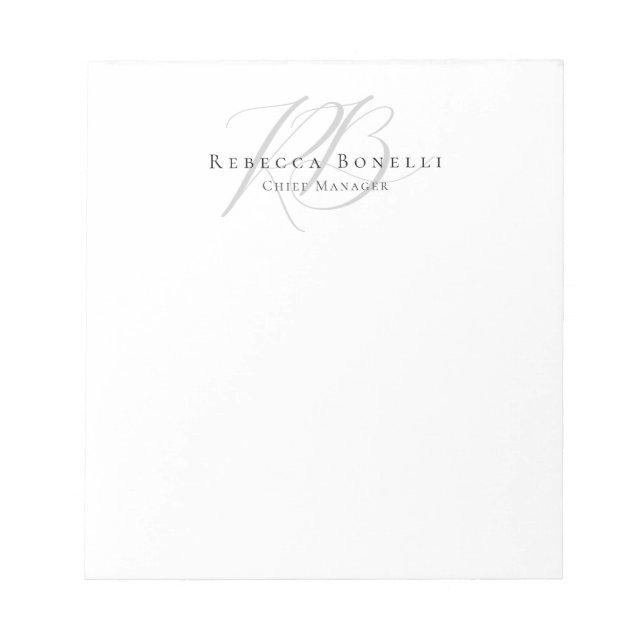 Exclusive Unique Monogram Profile Name Notepad (Front)