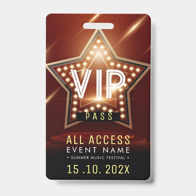 Exclusive VIP Access Event Badge (Front)