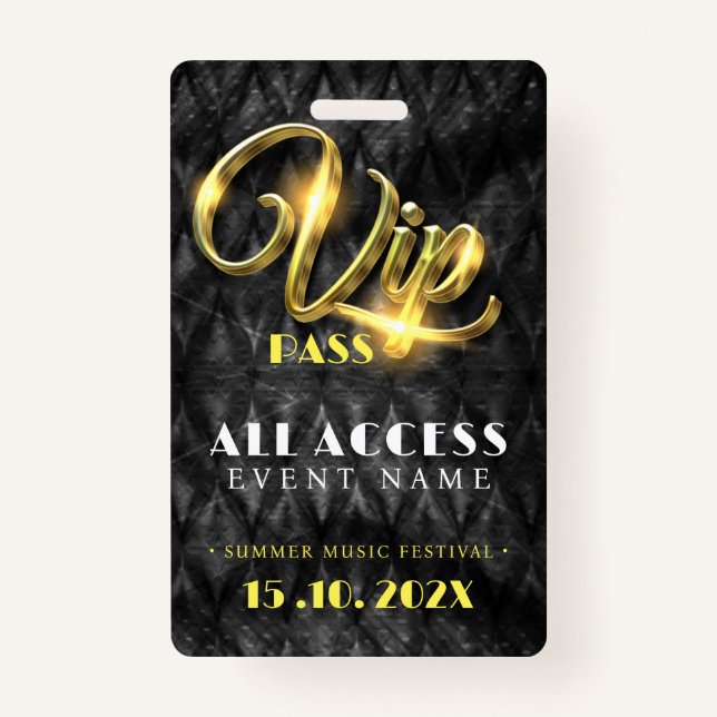 Exclusive VIP Access Event Badge (Front)