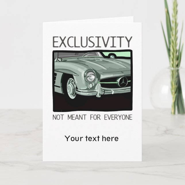Exclusivity and wealth - old Gullwing classic car Card (Front)