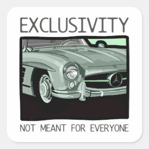 Exclusivity and wealth - old Gullwing classic car Square Sticker
