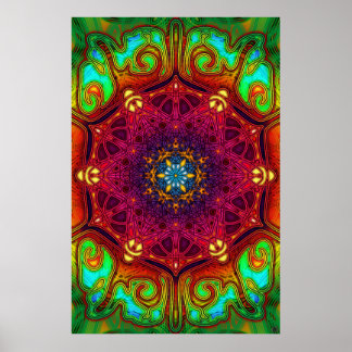 Excursions psychédéliques Mandala Art Poster