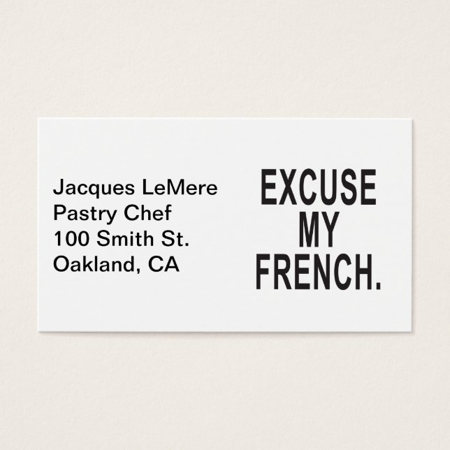 Excuse My French (Front)