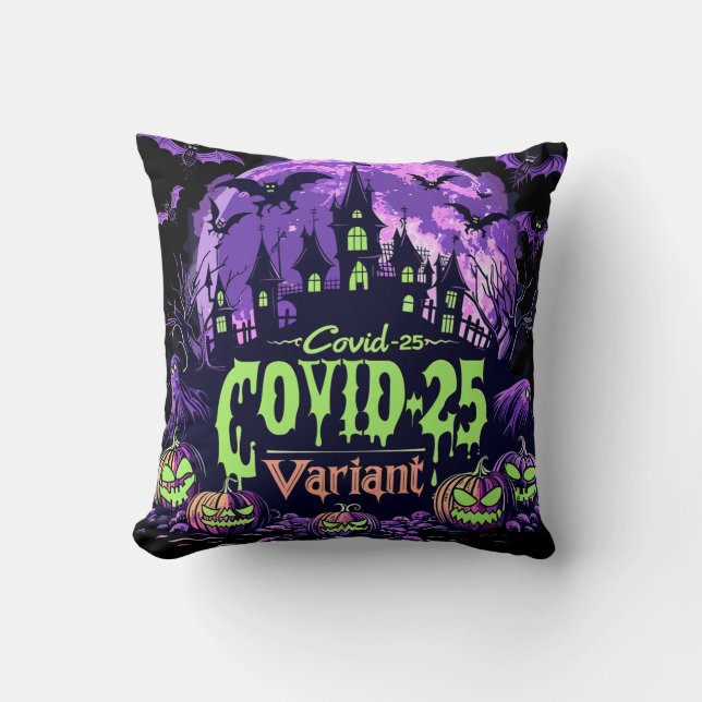 ExDesigner | Halloween | Covid-25 Variant Throw Pillow (Front)