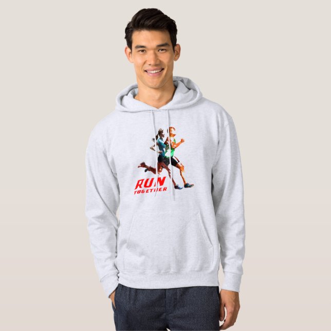Exécuter ensemble | Sweat - shirt à capuche mascul (Devant entier)