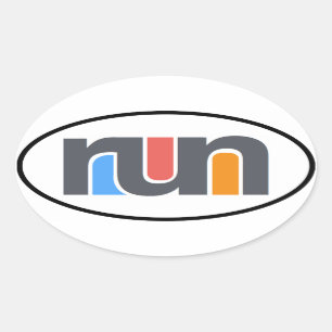 Exécuter Oval Car Sticker