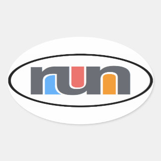 Exécuter Oval Car Sticker