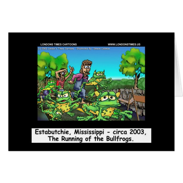 Exécution De La Bullfrogs Funny Mississippi Card (Devant horizontal)