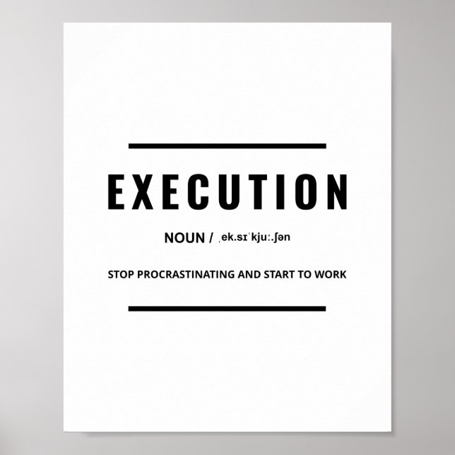 Execution | Motivational Quote Poster (Front)