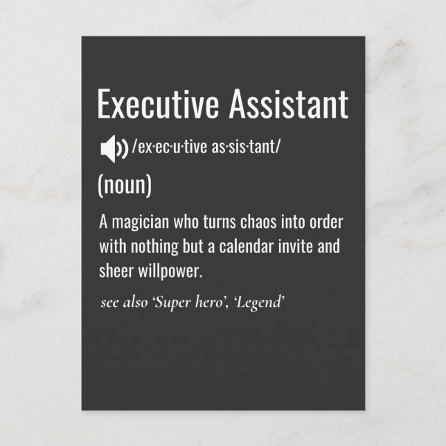 Executive Assistant Definition Postcard (Front)