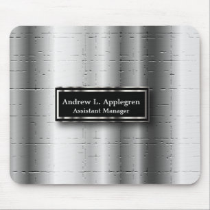 Executive - Black & Silver Metallic Accents Mouse Pad