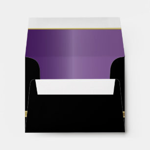 Executive Black with Gold Monogram Plate   Purple Envelopes