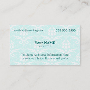 Executive Blue and White Damask Business Card