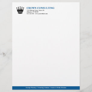 Executive blue stripe custom logo professional letterhead