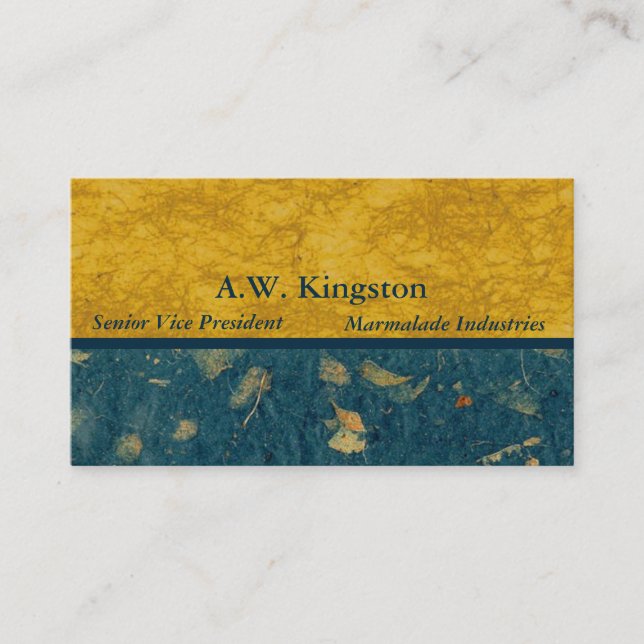 Executive Blueberry Custom Personalized Business Card (Front)