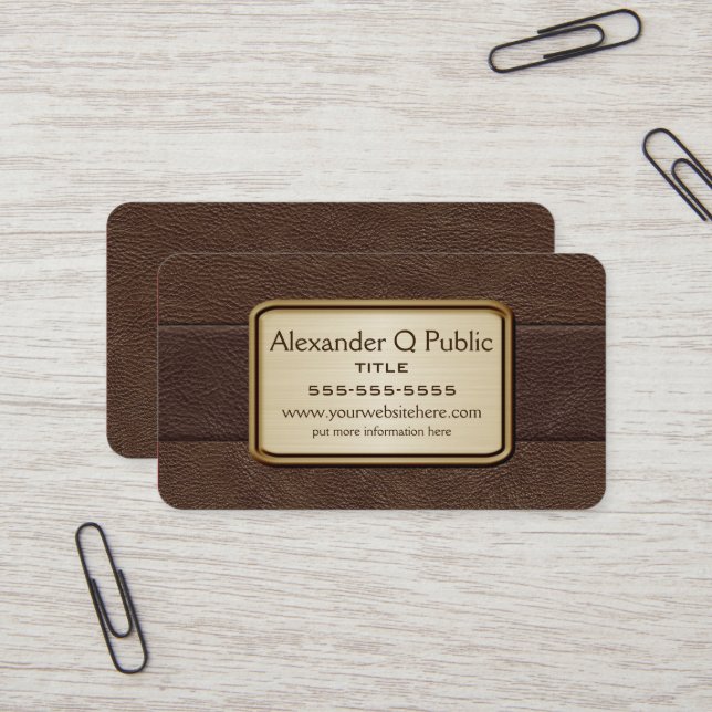 Executive Brown Business Card (Front/Back In Situ)