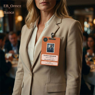Executive Burnt Orange Leather Custom Logo ID Badg Badge