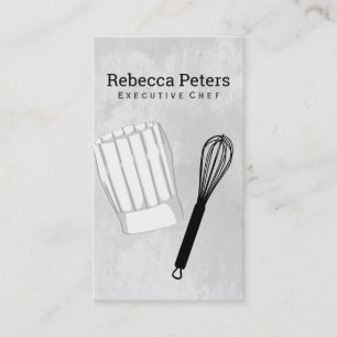 Executive Chef   Chef Hat and Whisk Business Card