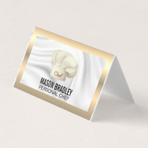 Executive Chef   Culinary Hat Metallic Business Business Card