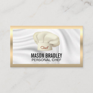 Executive Chef   Culinary Hat Metallic Business Business Card