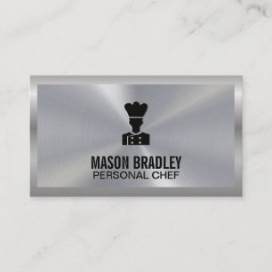 Executive Chef   Culinary Silver Metallic Business Card