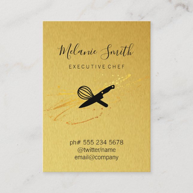 Executive Chef | Gold Elite Business Card (Front)