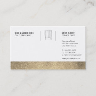 Executive Chef Gold Leather Trim Business Card