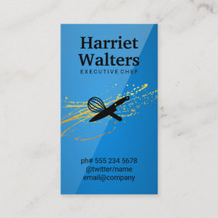 Executive Chef Kitchen Knife and Whisk Business Card