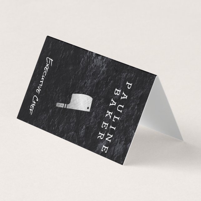 Executive Chef | Slate | Cooking Knife Business Card (Front)