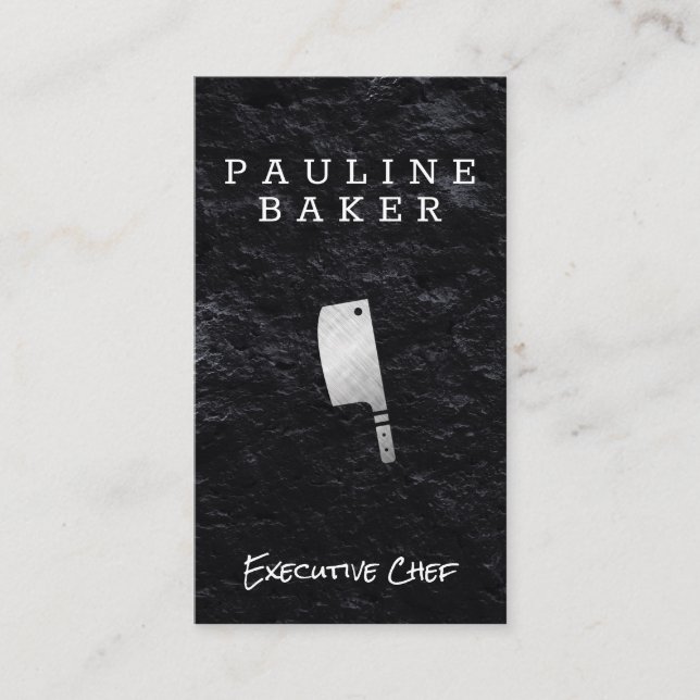 Executive Chef | Slate | Cooking Knife Business Card (Front)