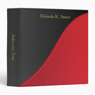 Executive Classic Black with Deep Red Accent Binder