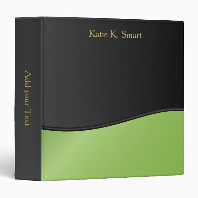 Executive Classic Black with Peridot Accent Binder (Front/Spine)