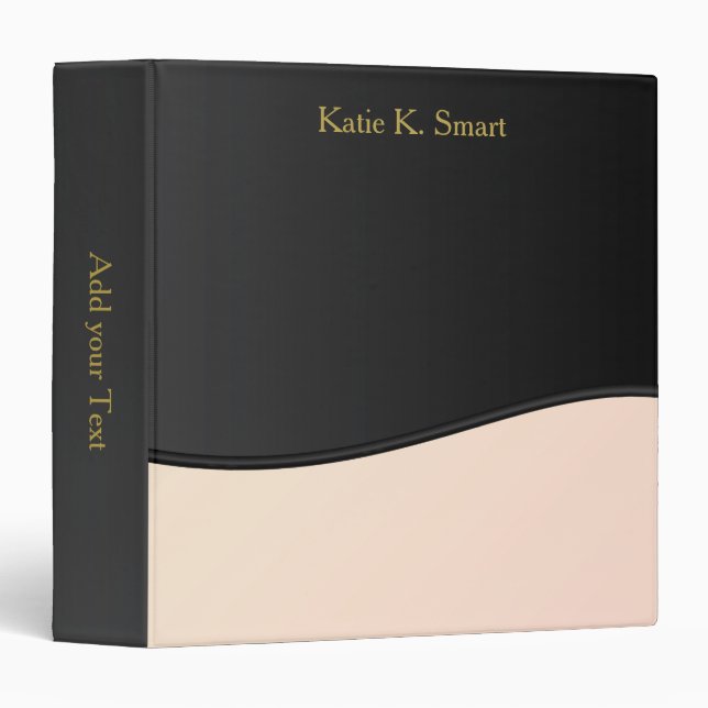 Executive Classic Black with Rose Quartz Accent Binder (Front/Spine)