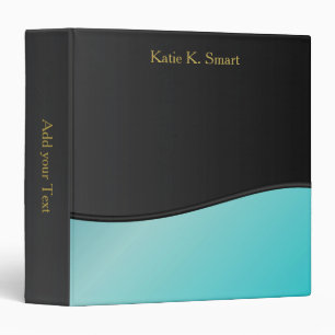 Executive Classic Black with Turquoise Accent Binder