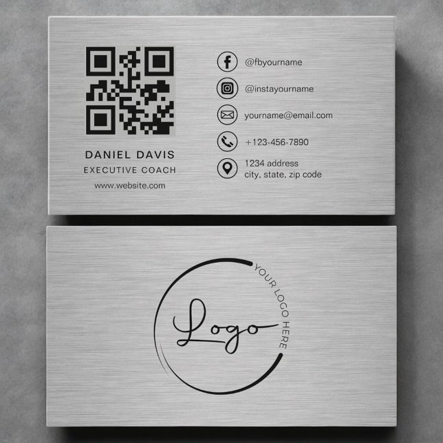 Executive Coach Metal QR Code Business Card (Creator Uploaded)