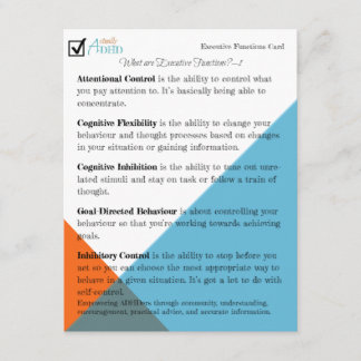 Executive Functions Explained Card
